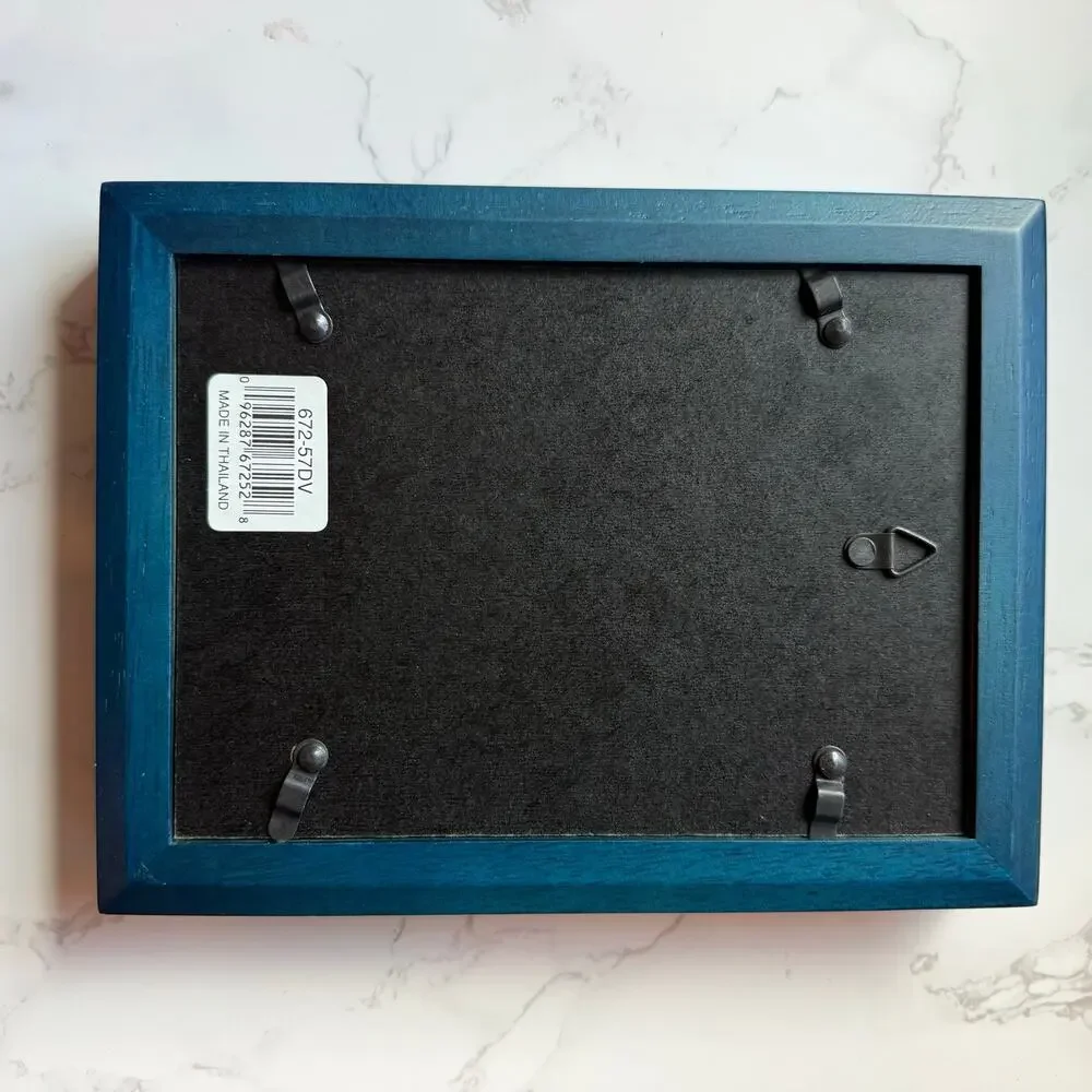 Vintage Y2K Malden Blue 5x7 Double Hinged Picture Frame NIB